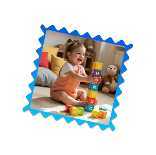 Kid playing with blocks