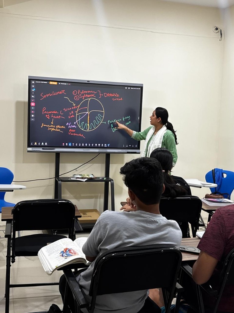 Interactive smart board revision session at Catalyst Classes, Hyderabad